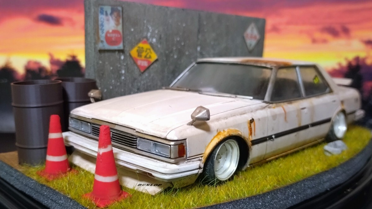 1/24 51クレスタ 昭和の風景 草ヒロ 旧車 MK-1 自作情景ジオラマ 1/24 51クレスタ 昭和の風景 草ヒロ 旧車 MK-1 自作情景ジオラマ