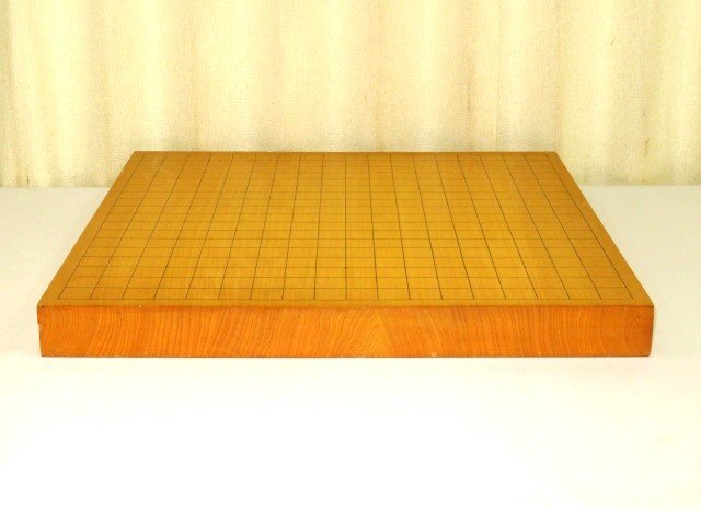 △本榧柾目1.3寸卓上碁盤・本蛤碁石25号・黒檀碁笥/本格囲碁 △本榧柾目1.3寸卓上碁盤・本蛤碁石25号・黒檀碁笥/本格囲碁