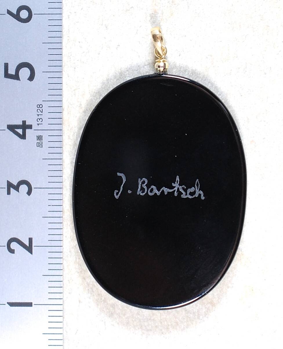 100～K18作家物繊細な描写彫り美しい!メノウカメオ38.23ct 40.2