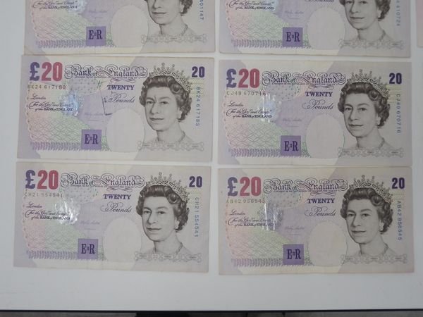 超美品 合計250ポンド分 GBP イギリス旧紙幣 計14枚 ENGLAND of BANK コレクション