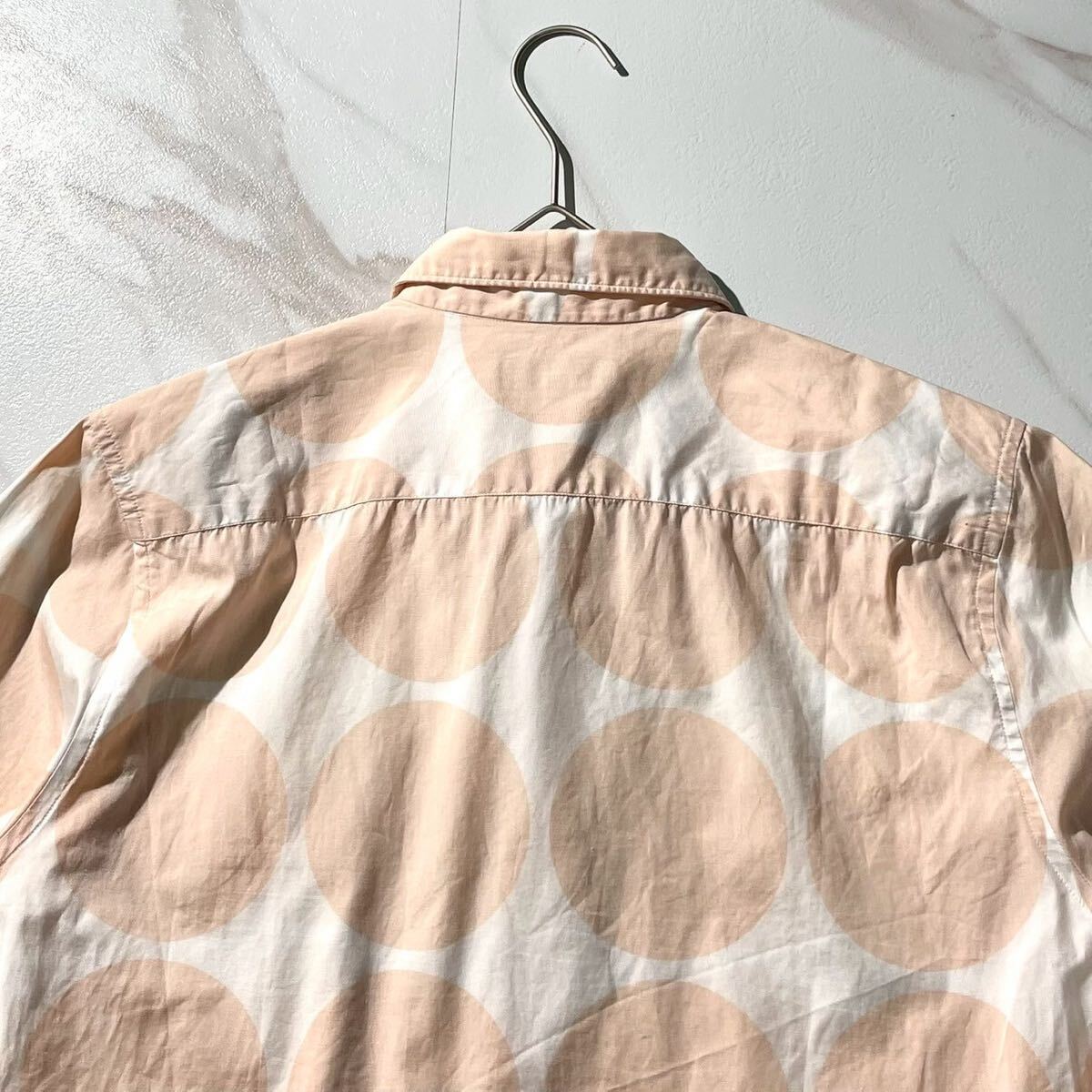 美品 01SS◆COMME des GARCONS HOMME PLUS 半袖シャツ ダブルフェイス期 インサイドアウト ドット オレンジ コムデギャルソンオムプリュス