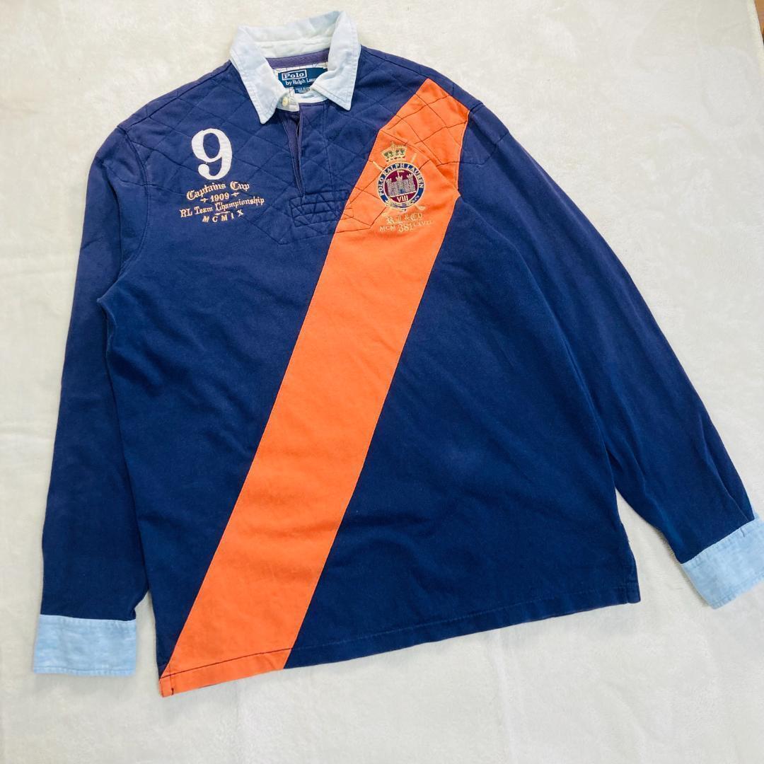 稀少 ポロバイラルフローレン POLO メンズ 長袖 ラガーシャツ 襟 稀少 ポロバイラルフローレン POLO メンズ 長袖 ラガーシャツ 襟