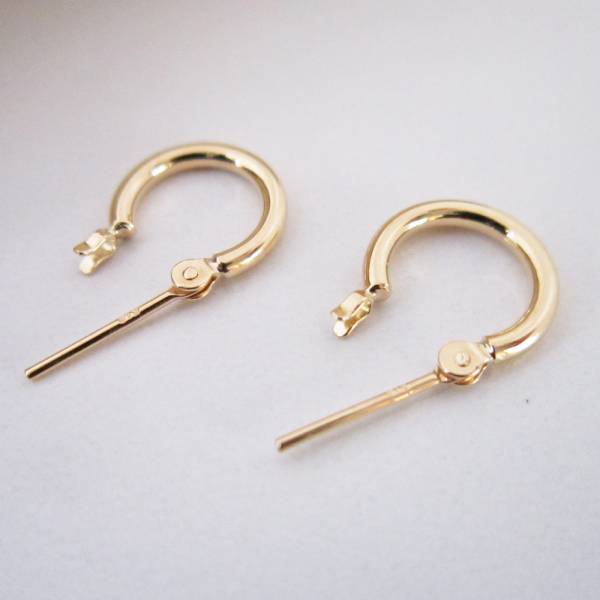 【日本制】K18金 ゴールド フープ 10mm ピアス【ペア】