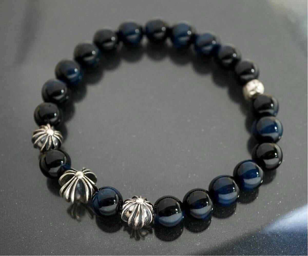 クロムハーツ☆ビーズブレスレット/BEAD 13/ブルータイガーアイ クロムハーツ☆ビーズブレスレット/BEAD 13/ブルータイガーアイ