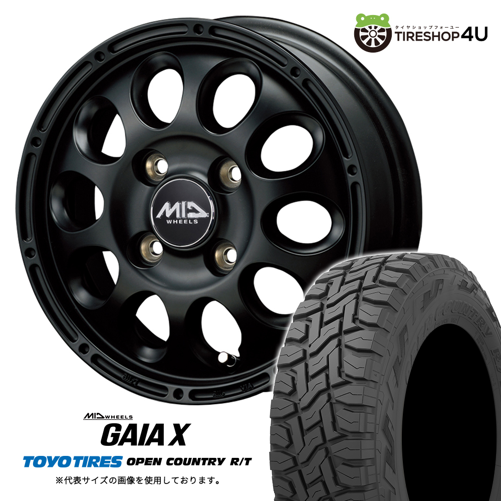 4本セット ガイアクロス GAIAX 12x3.50B 4/100 +45 MBK TOYO トーヨー オープンカントリー R/T 145/80R12 BL 軽トラ 軽バン キャリーDA16T