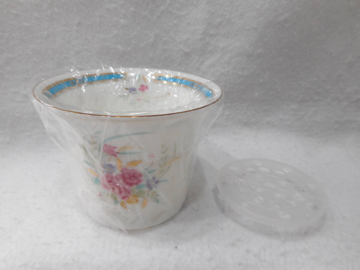 ◇千趣會 ティーカップ セット Honey Born China　花柄　ペアカップ　フラワーベース　インテリア　未使用　保管品　箱入り