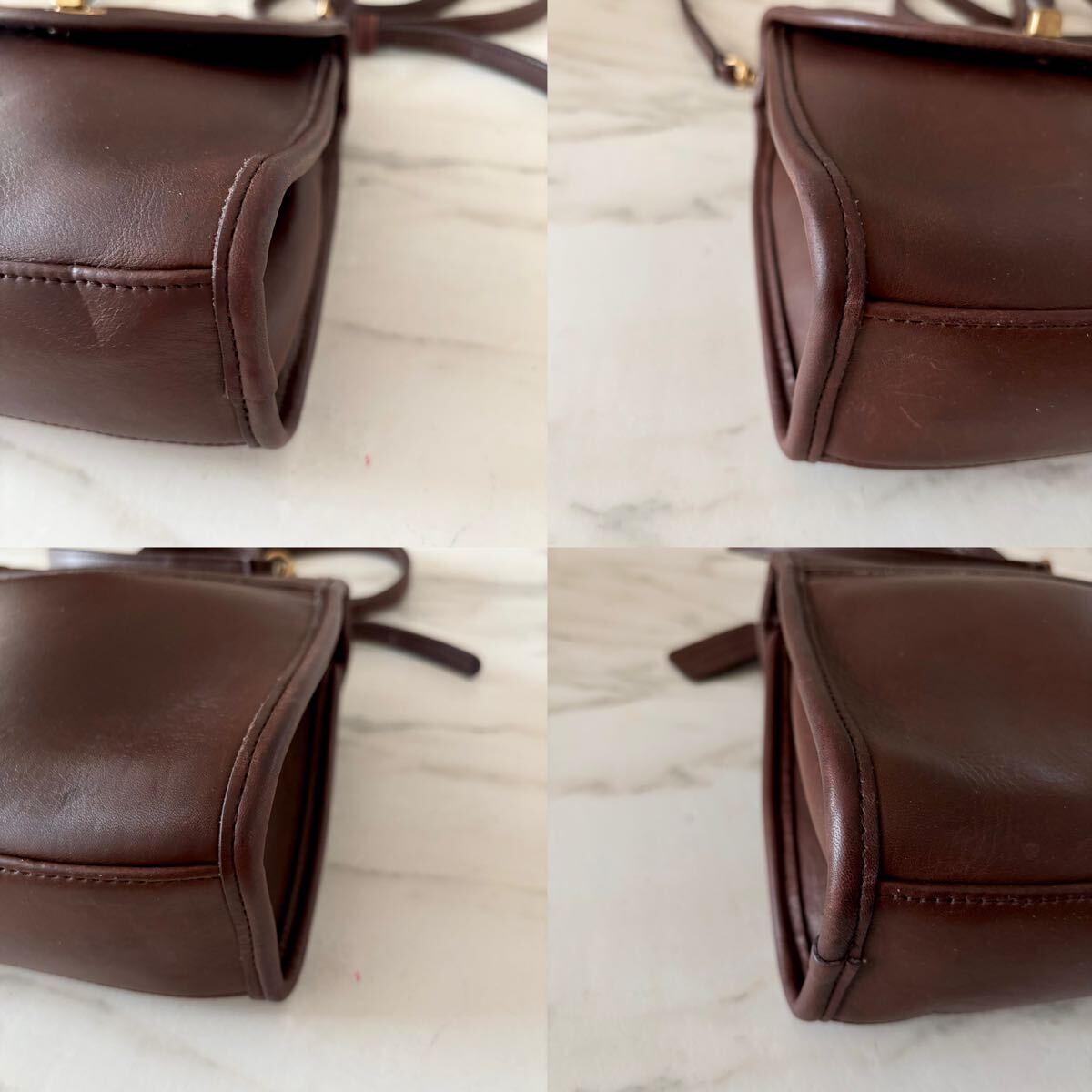 COACH コーチ76365 レザー 2WAY ターンロック ショルダーバッグ