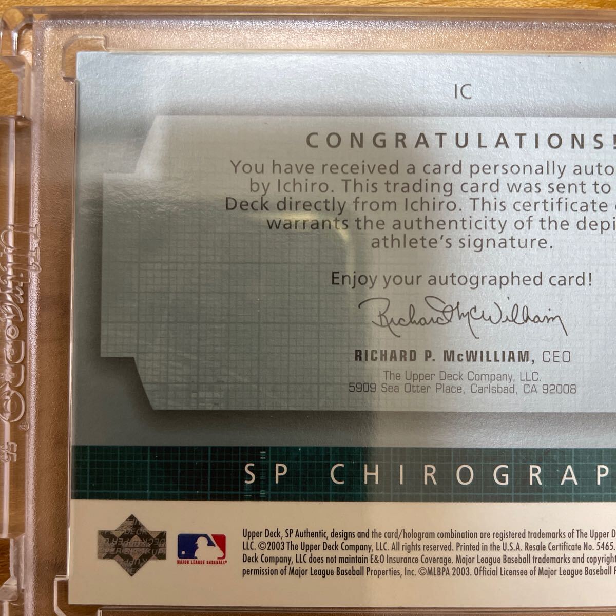 2003 UD SP Authentic 「イチロー 」85枚限定 直筆サインカード 2003 UD SP Authentic 「イチロー 」85枚限定 直筆サインカード