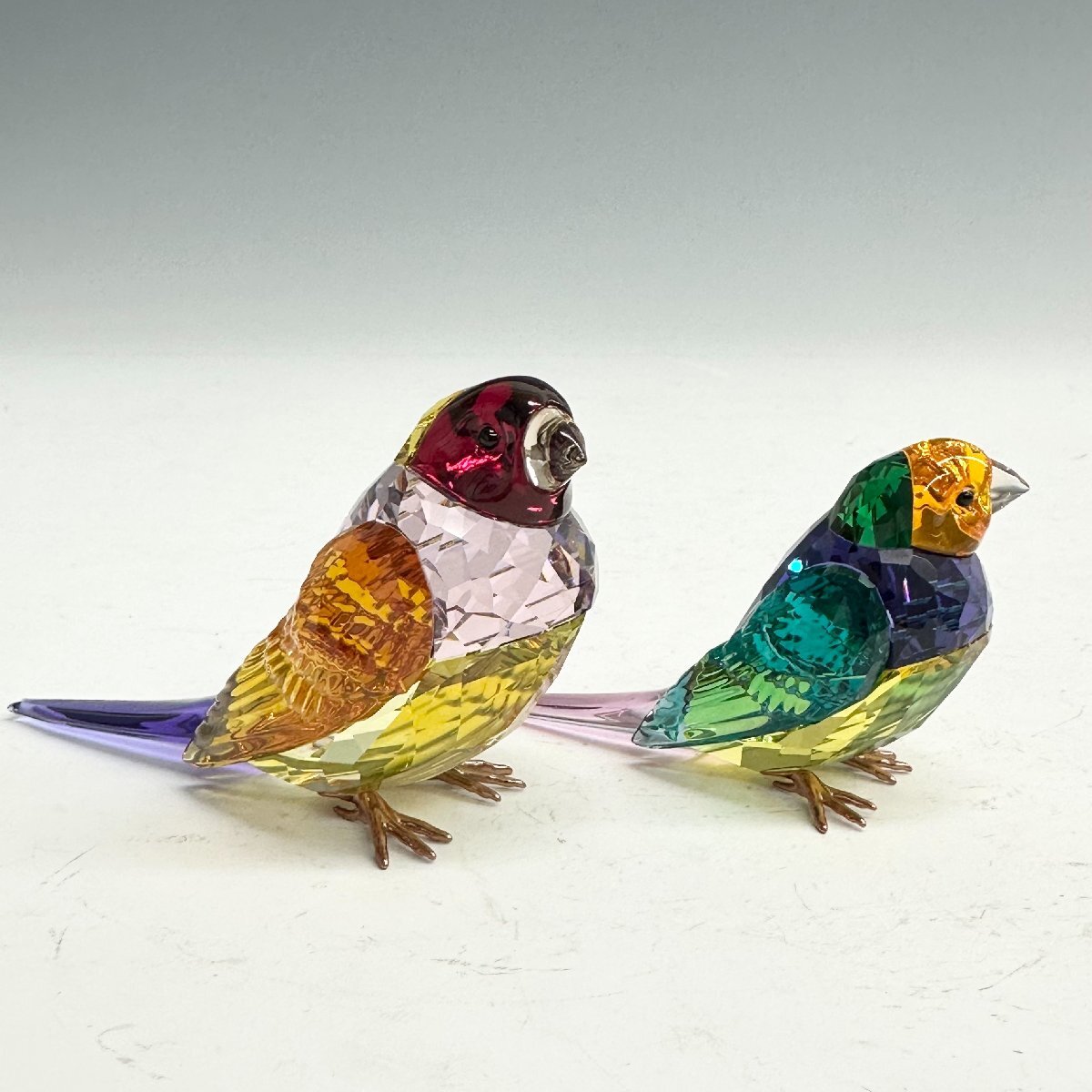 N SWAROVSKI スワロフスキー クリスタルガラス 鳥 2点 置物 N SWAROVSKI スワロフスキー クリスタルガラス 鳥 2点 置物