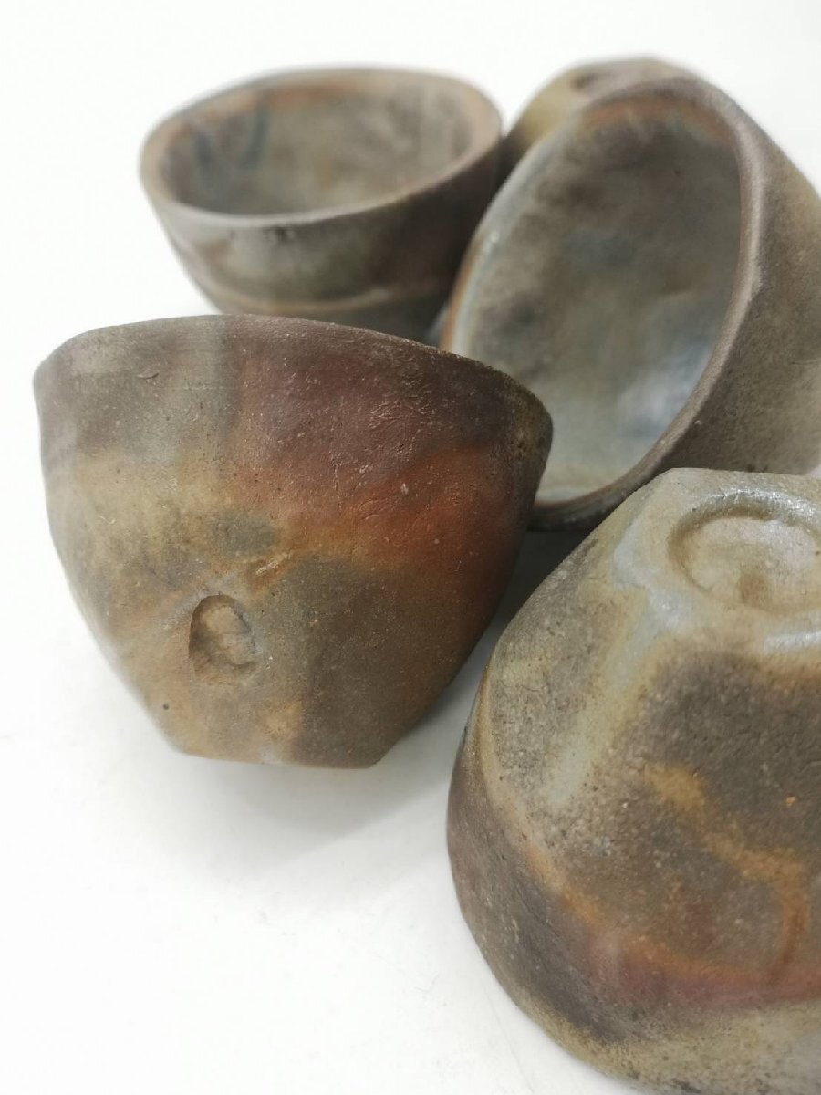 O 日幡 光顕 光顕人 備前 煎茶器 高砂彫 宝瓶 湯冷 茶碗 5客 共 O 日幡 光顕 光顕人 備前 煎茶器 高砂彫 宝瓶 湯冷 茶碗 5客 共