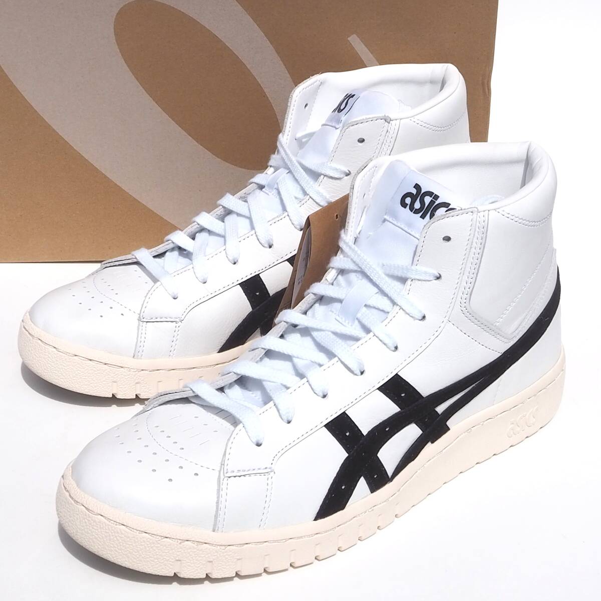 デッド!! 28.5cm 新品!! ASICS Tiger GEL-PTG HI アシックスタイガー ゲル ポイントゲッター 白x黒 天然皮革