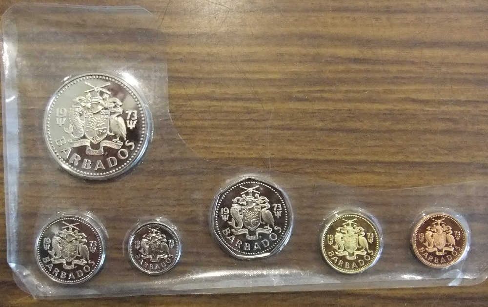 バルバドス 1973年△ フランクリンミントプルーフ貨幣セット6枚 バルバドス 1973年△ フランクリンミントプルーフ貨幣セット6枚