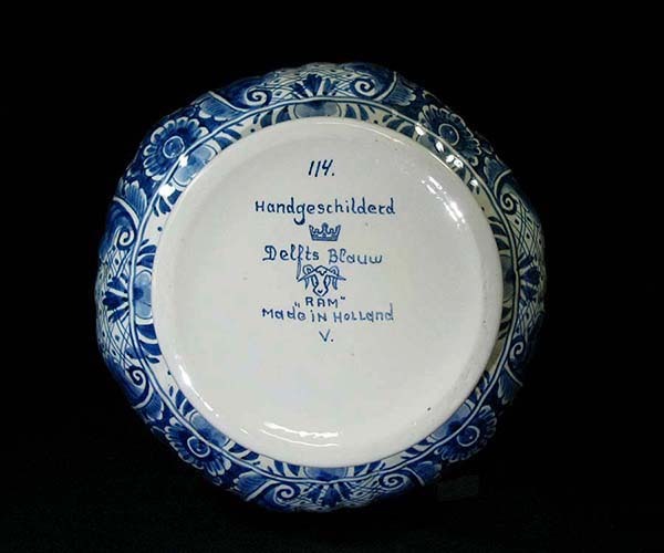 本物保証☆和蘭.デルフト陶・花鳥模様花瓶(Delfts Blauw)☆17 本物保証☆和蘭.デルフト陶・花鳥模様花瓶(Delfts Blauw)☆17