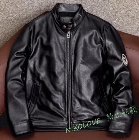 新品 レザージャケット 機関車 革ジャン 本革 シングルライダース メンズファッション ハーレー 牛革 バイクレザー アメカジ S～5XL