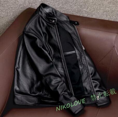 新品 レザージャケット 機関車 革ジャン 本革 シングルライダース メンズファッション ハーレー 牛革 バイクレザー アメカジ S～5XL