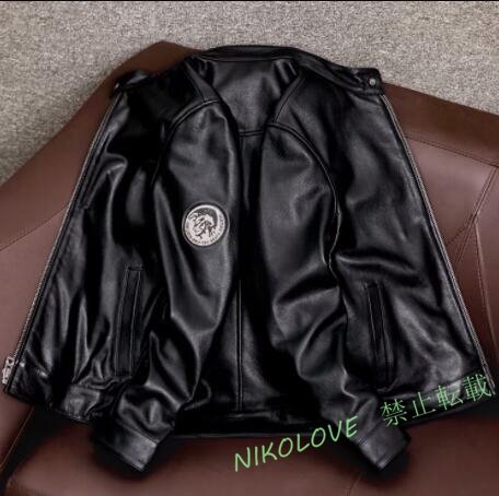 新品 レザージャケット 機関車 革ジャン 本革 シングルライダース メンズファッション ハーレー 牛革 バイクレザー アメカジ S～5XL