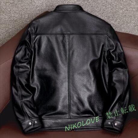 新品 レザージャケット 機関車 革ジャン 本革 シングルライダース メンズファッション ハーレー 牛革 バイクレザー アメカジ S～5XL