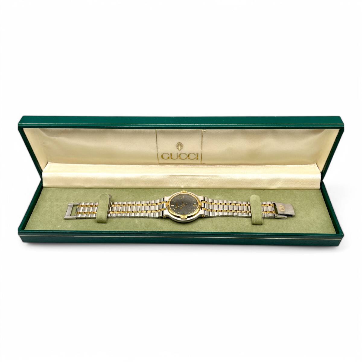 極美品 □ 稼動 GUCCI グッチ メンズ 9000M 腕時計 黒文字 極美品 □ 稼動 GUCCI グッチ メンズ 9000M 腕時計 黒文字