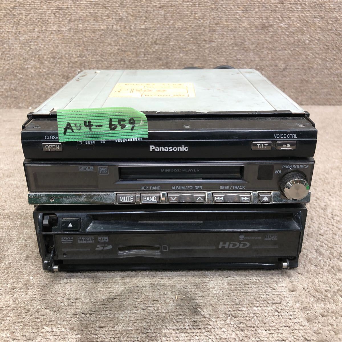 AV4-659 激安 カーナビ インダッシュモニター Panasonic Strada CN-HDS955MD YEP0FX13227 HDDナビ CD DVD MD 通電未確認(rèn) ジャンク