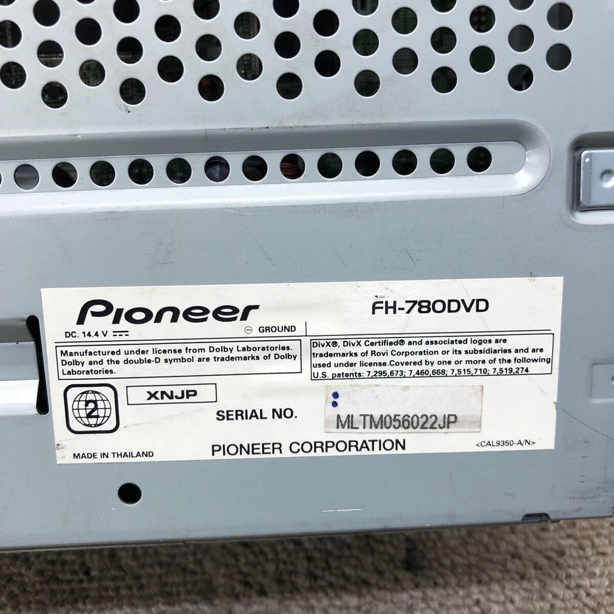 AV4-804 激安 カーステレオ DVDプレーヤー Carrozzeria Pioneer FH-780DVD MLTM056022JP CD DVD 通電未確認 ジャンク