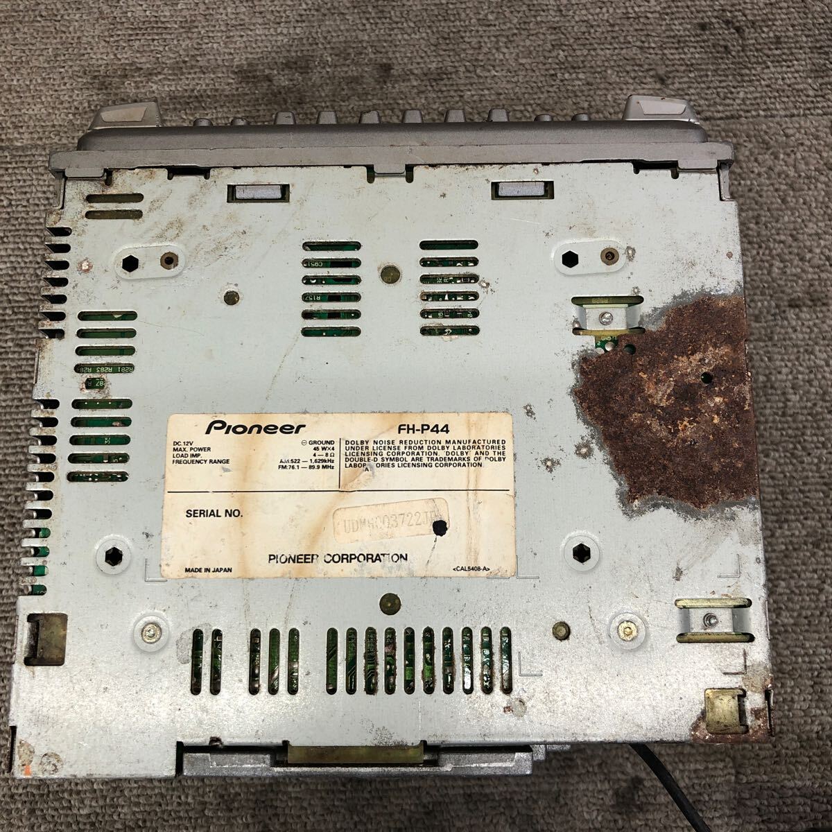 AV4-828 супер-скидка машина стерео Carrozzeria Pioneer FH-P44 UDMH003722JP кассета FM/AM плеер корпус только простой рабочее состояние подтверждено б/у текущее состояние товар 