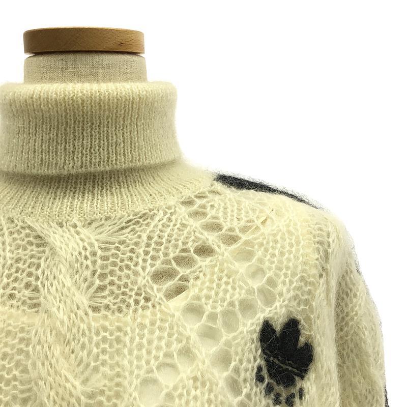 【美品】 GUCCI / グッチ | × adidas / アディダス トレフォイル サイドライン タートルネック ニット / 着脱可インナー付き_画像2