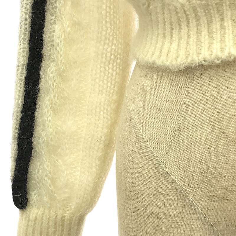 【美品】 GUCCI / グッチ | × adidas / アディダス トレフォイル サイドライン タートルネック ニット / 着脱可インナー付き_画像3