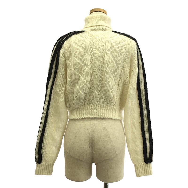 【美品】 GUCCI / グッチ | × adidas / アディダス トレフォイル サイドライン タートルネック ニット / 着脱可インナー付き_画像4