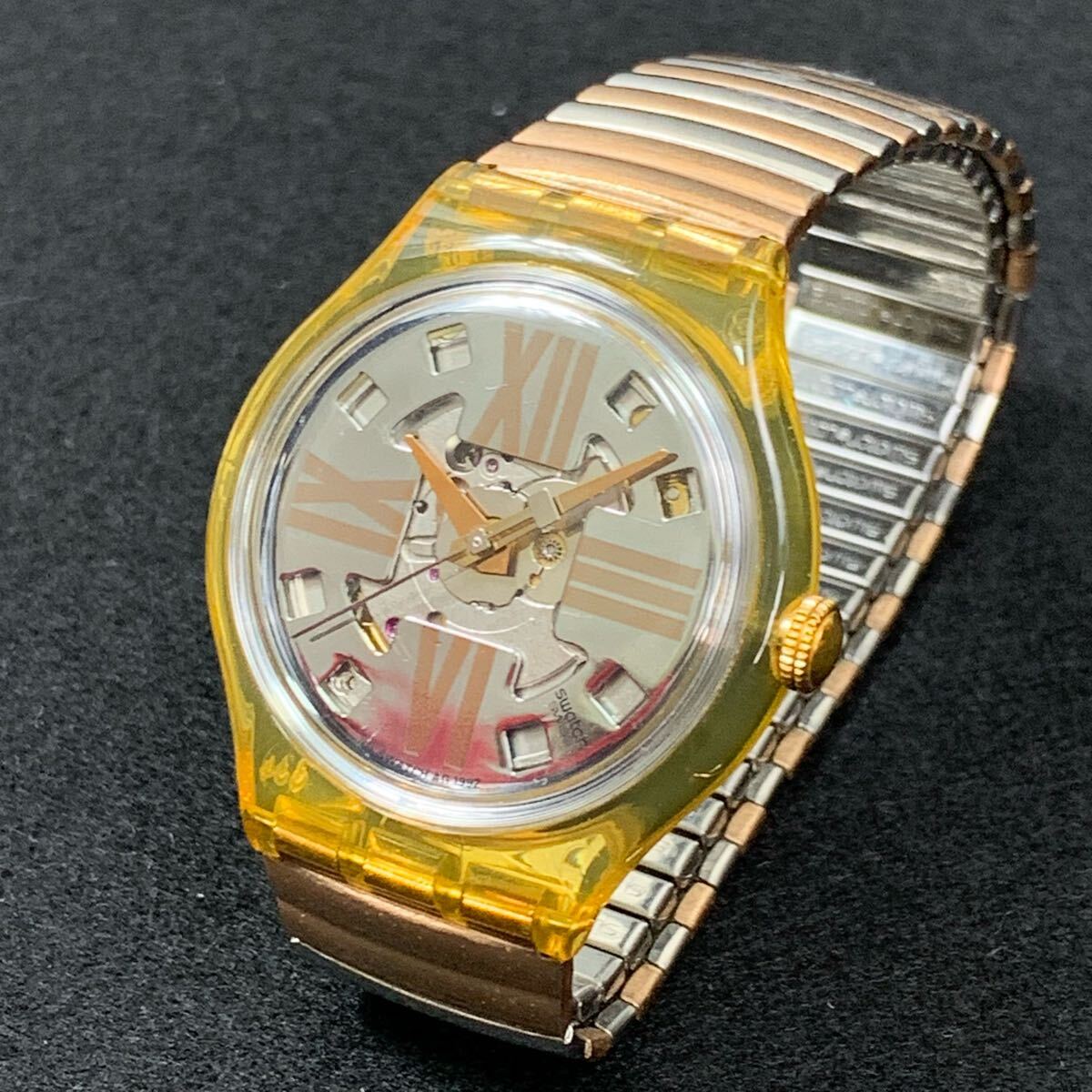 人気】 稼働品 Swatch スウォッチ 腕時計 自動巻き 裏面 人気】 稼働品 Swatch スウォッチ 腕時計 自動巻き 裏面