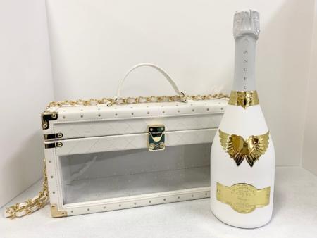 ●【未開栓】[大黒屋]エンジェル ブリュット ロゼ ホワイト ホリデーエディション レザーラッチ シャンパン 750ml/12.5％ ≪法人×業者×≫
