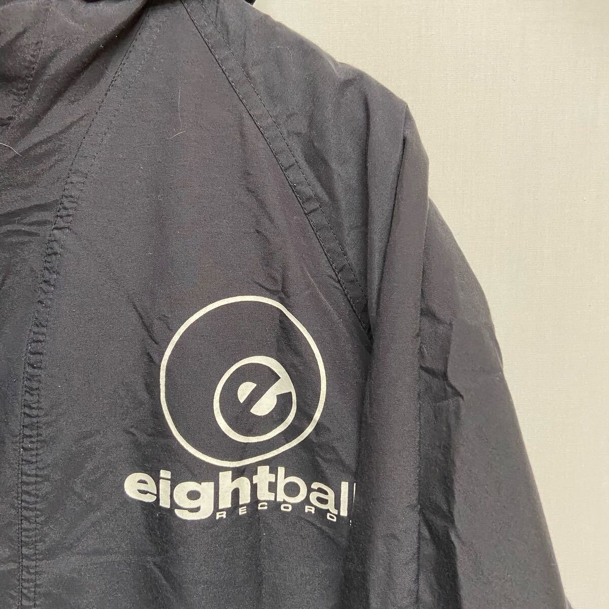 【Sportsmaster スポーツマスター】ハーフジップアノラックパーカー USA製 L エイトボールレコード ブラック コットン 2504oki M_画像3