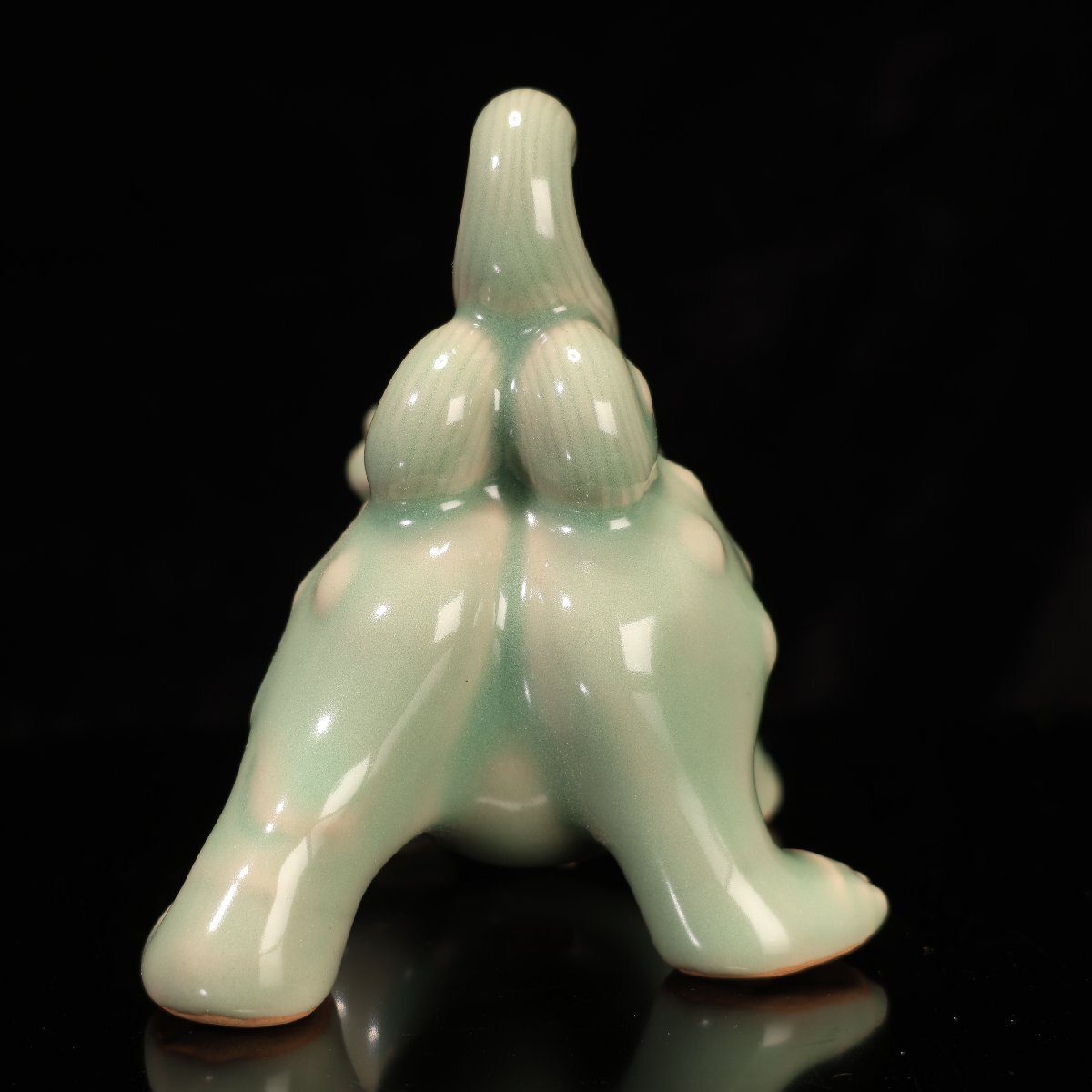 珍品堂】1円から C028 真葛香山 宮川香山 青磁獅子 置物 真葛焼 珍品堂】1円から C028 真葛香山 宮川香山 青磁獅子 置物 真葛焼