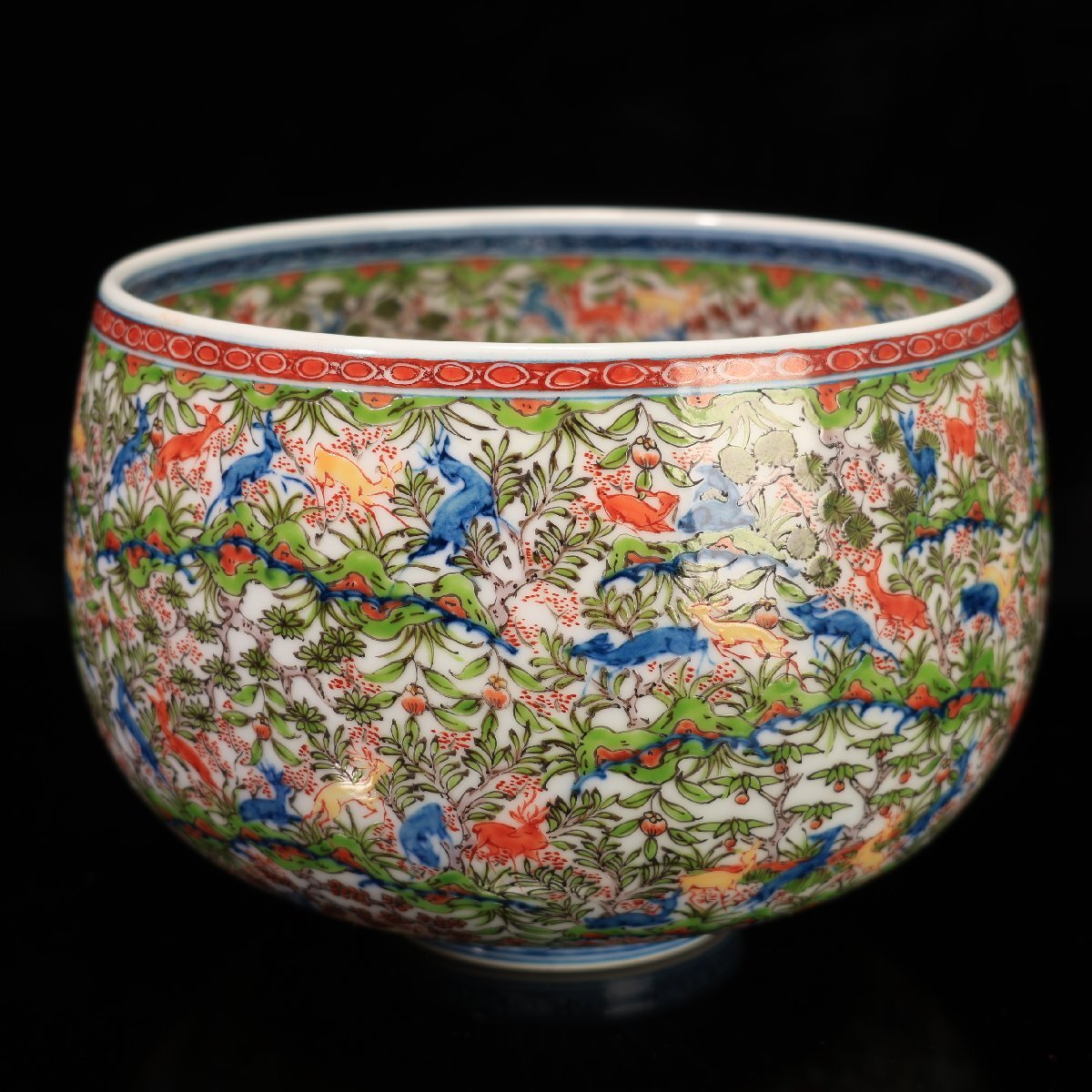 珍品堂】1円から C024 葉山有樹 鹿鳴図 お椀 茶碗 茶道具 時代物 珍品堂】1円から C024 葉山有樹 鹿鳴図 お椀 茶碗 茶道具 時代物