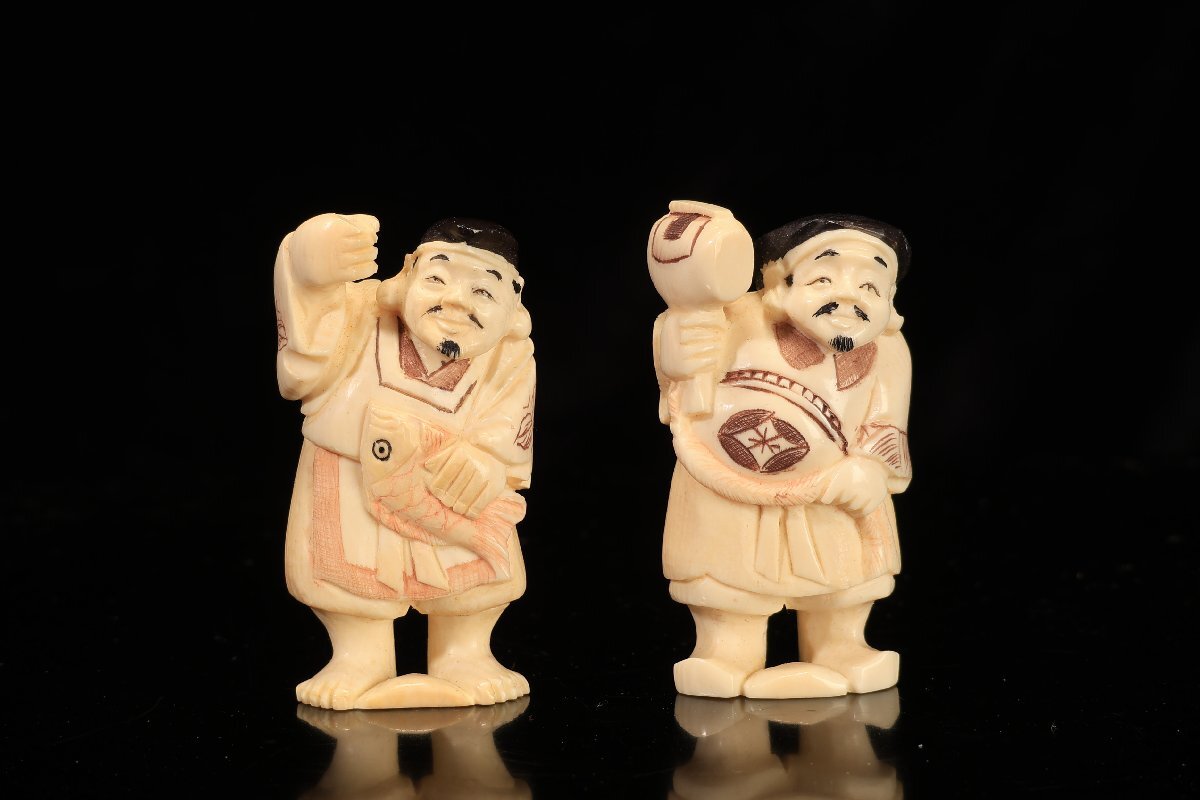 珍品堂】1円から C068 置物 七福神 箱付 七台 細密彫刻 天然素材 珍品堂】1円から C068 置物 七福神 箱付 七台 細密彫刻 天然素材