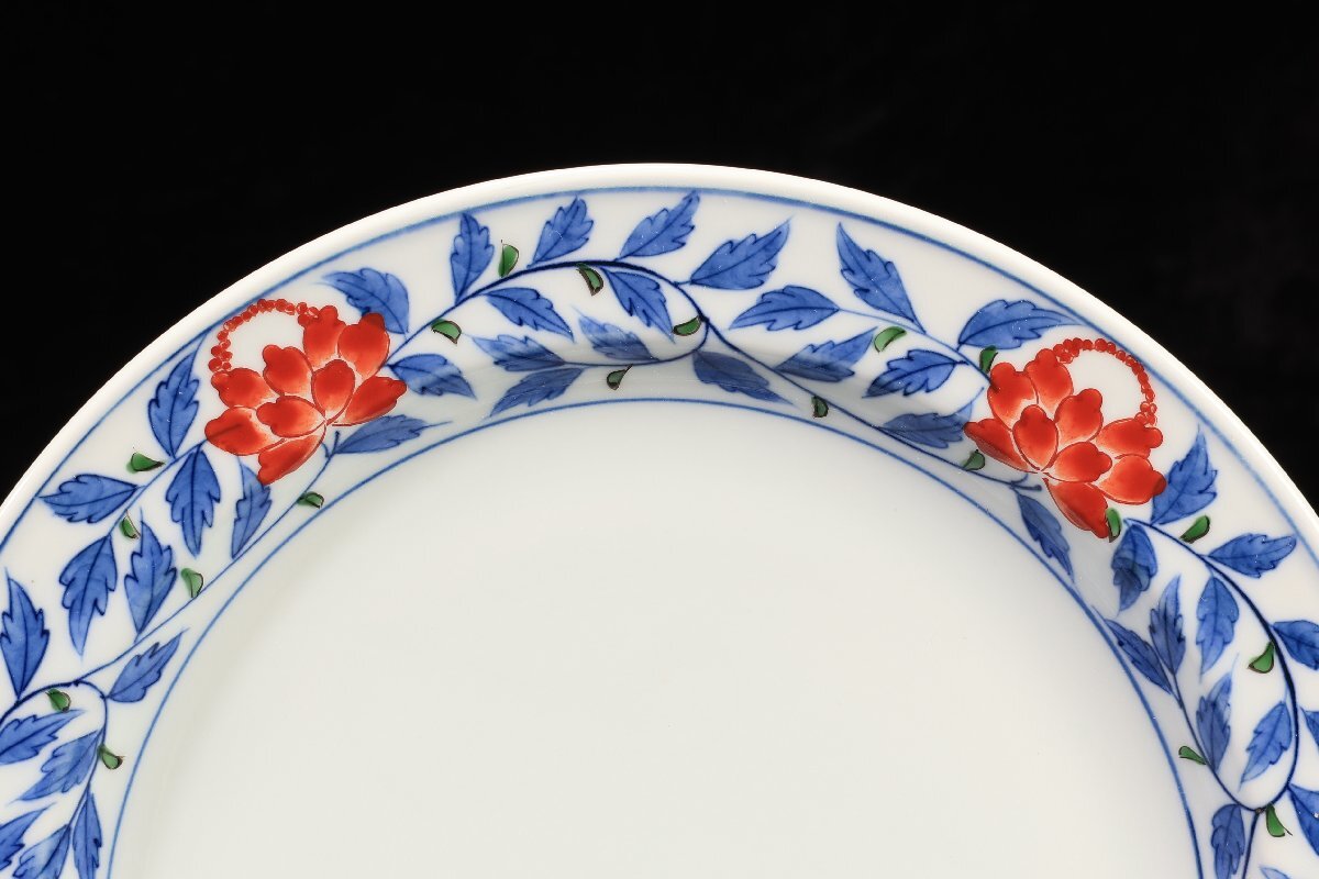 珍品堂】1円から D056 有田焼 源右衛門 染錦花唐草 皿 5枚 共箱 珍品堂】1円から D056 有田焼 源右衛門 染錦花唐草 皿 5枚 共箱