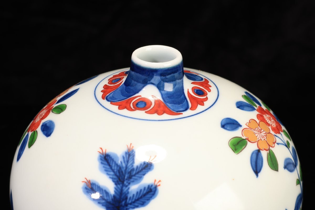 珍品堂】1円から D049 有田焼 源右衛門窯 古伊万里風桜図 共箱 珍品堂】1円から D049 有田焼 源右衛門窯 古伊万里風桜図 共箱