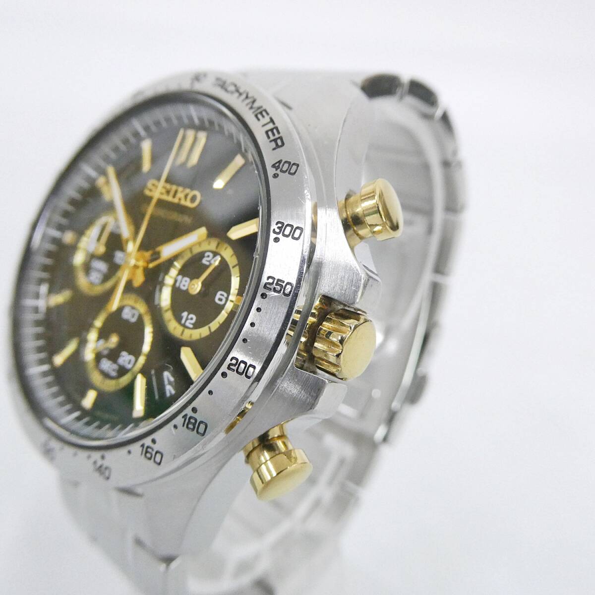 セイコー SEIKO 8T63-00D0 黒文字盤/ゴールドカラー QZ クロノ セイコー SEIKO 8T63-00D0 黒文字盤/ゴールドカラー QZ クロノ