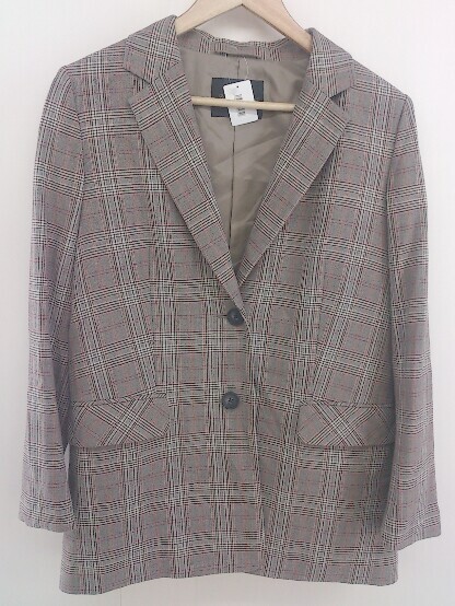 ◇ URBAN RESEARCH グレンチェック シングル2B 長袖 テーラード ジャケット サイズ38 グレー ブラック マルチ レディース_画像1