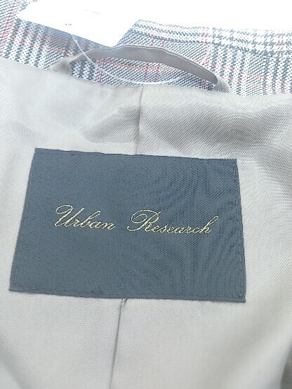 ◇ URBAN RESEARCH グレンチェック シングル2B 長袖 テーラード ジャケット サイズ38 グレー ブラック マルチ レディース_画像4