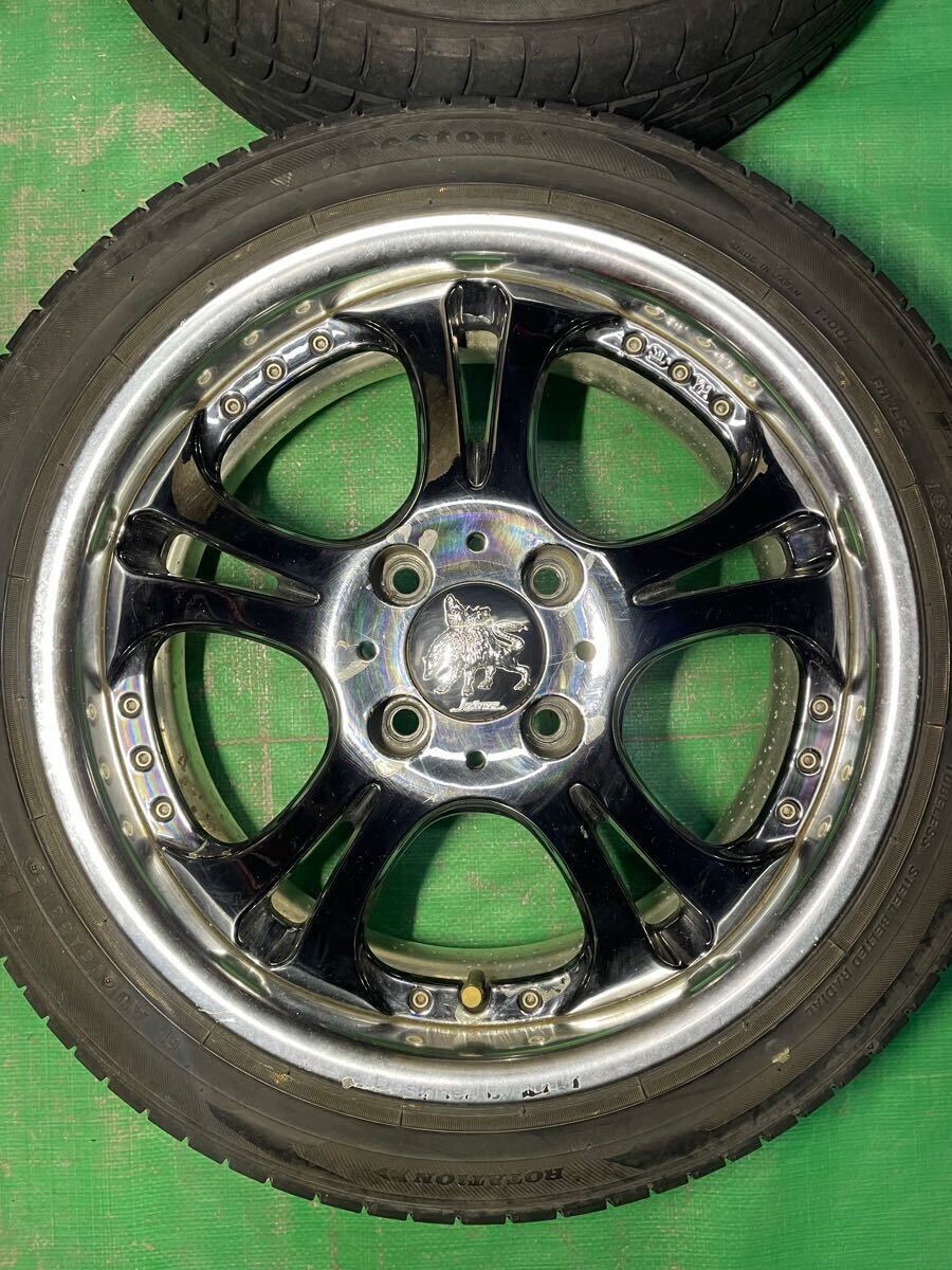  希少軽サイズ！ weds Kranze ケルベロス　15インチ 4穴 PCD100 5.5J オフセット41 ハブ径73㎜ 4本セット　ウェッズ　クレンツェ_画像3