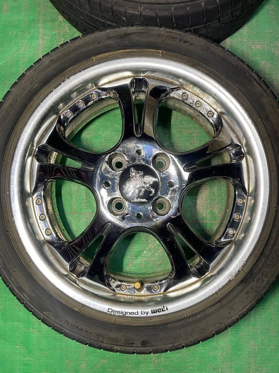  希少軽サイズ！ weds Kranze ケルベロス　15インチ 4穴 PCD100 5.5J オフセット41 ハブ径73㎜ 4本セット　ウェッズ　クレンツェ_画像4