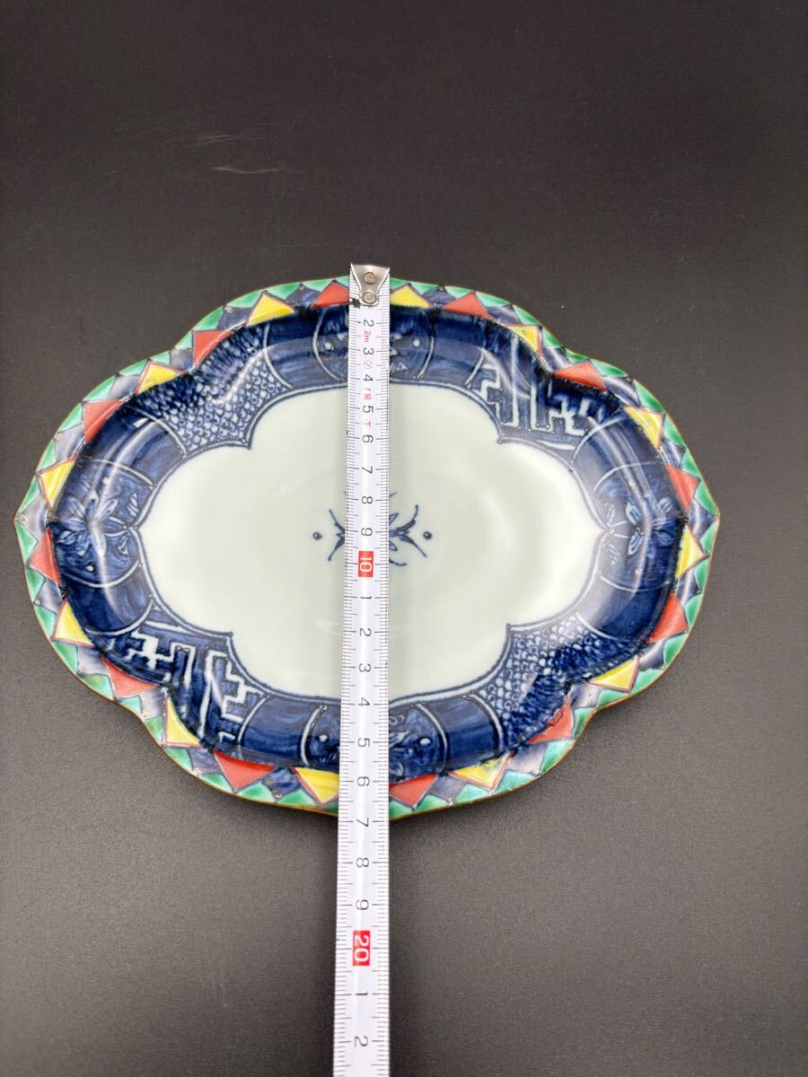 R7042301 京焼 清水焼 京泉窯 染錦木瓜型 皿 6客 和食器 取り皿 R7042301 京焼 清水焼 京泉窯 染錦木瓜型 皿 6客 和食器 取り皿