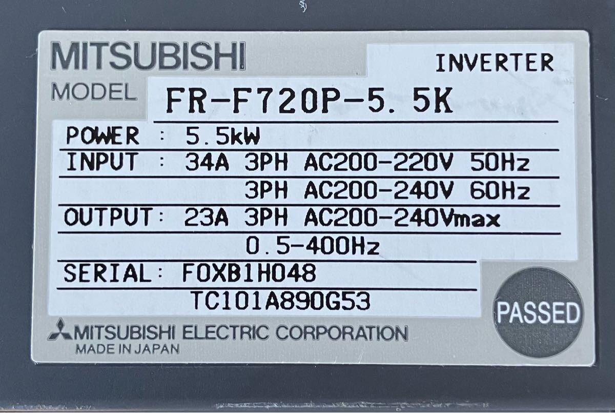 Yahoo!オークション - 通電確認済 三菱電機 インバータ FR-F720P Yahoo!オークション - 通電確認済 三菱電機 インバータ FR-F720P