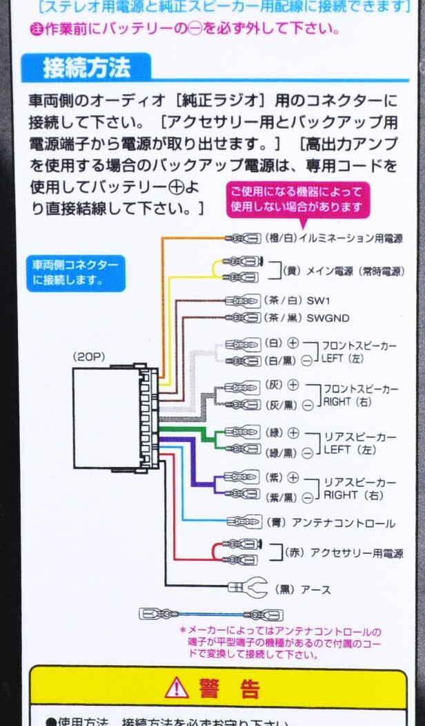 スズキ?20P?ステアリングリモコン車用+車速センサー2點(diǎn)SETオ－ディオ用配線KIT-、未裝著送料無料