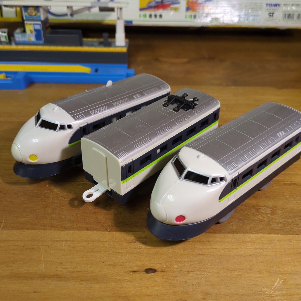 絶版／新干線こだまセット　プラレール　0系こだまフレッシュグリーン　新神戸駅　動作確認済み