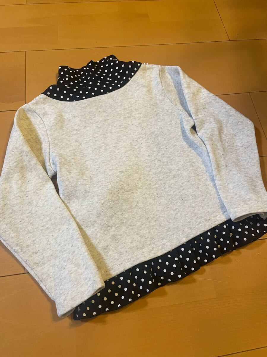 ★美品★長袖トレーナー★グレー水玉★110★キッズ女の子_画像2