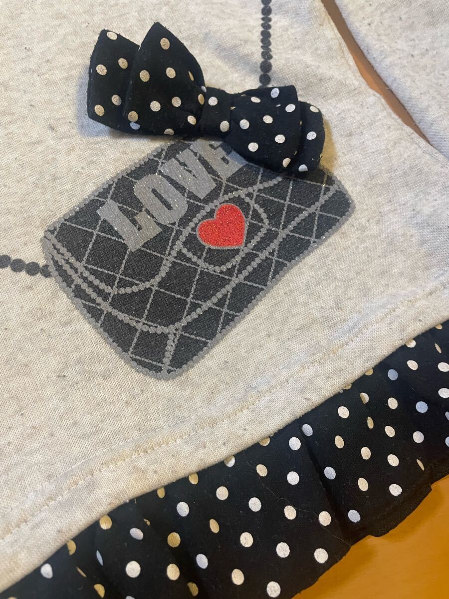 ★美品★長袖トレーナー★グレー水玉★110★キッズ女の子_画像4