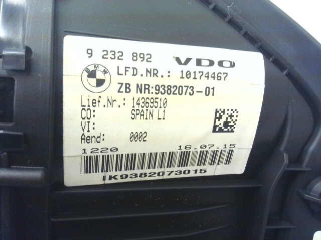 BMW 1シリーズ DBA-1R15 スピードメーター A96 9232892 yatsu