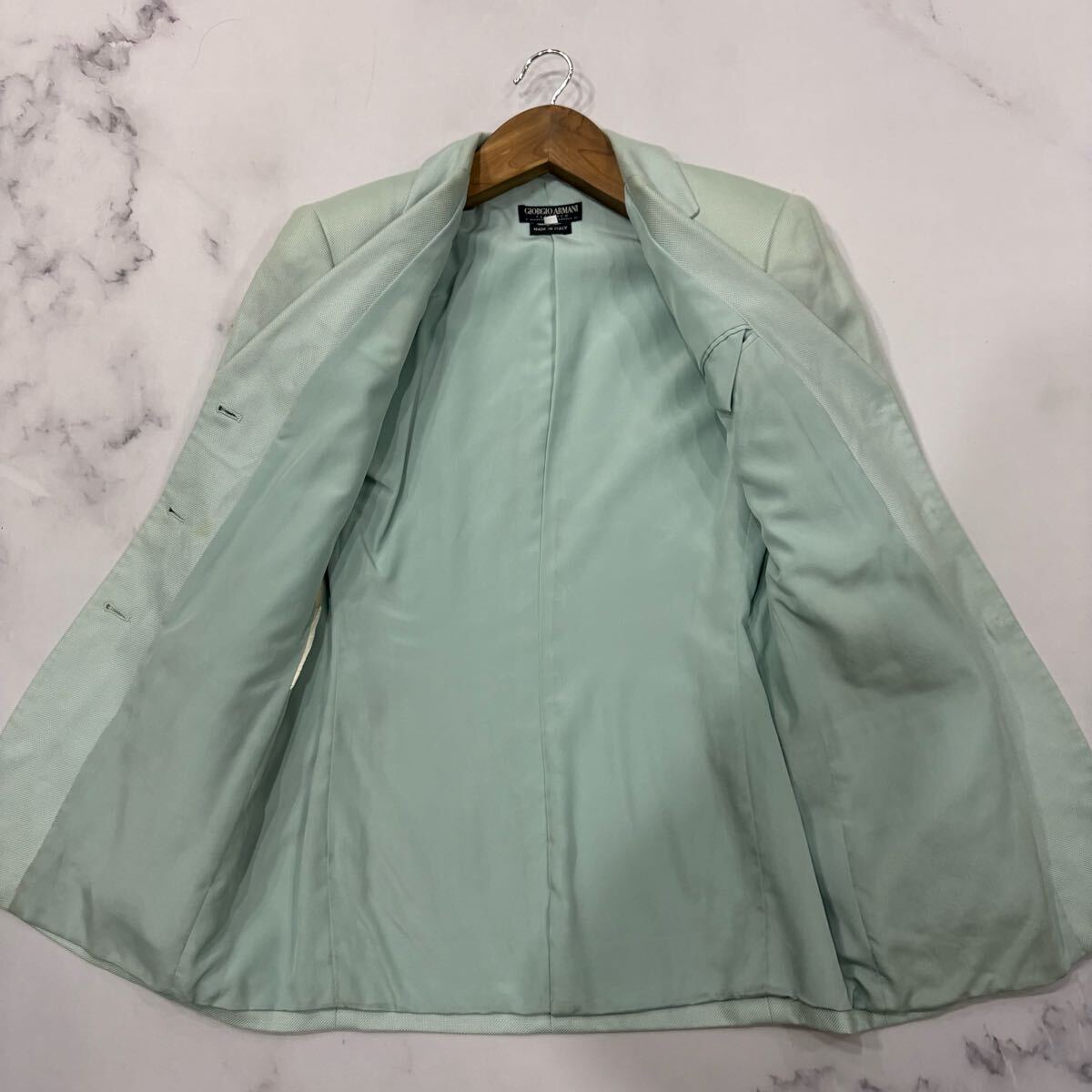 J■ イタリア制 '高級感溢れる' Giorgio Armani ジョルジオアルマーニ 高品質(zhì) 3釦 テーラードジャケット SIZE40 レディース アウター 古著 