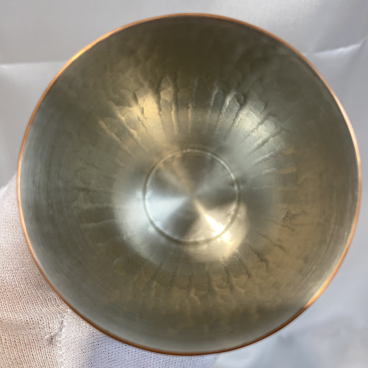 ◇未使用保管品◇玉川堂 鎚起銅器 ビールカップ 縞打紫金色 ◇未使用保管品◇玉川堂 鎚起銅器 ビールカップ 縞打紫金色